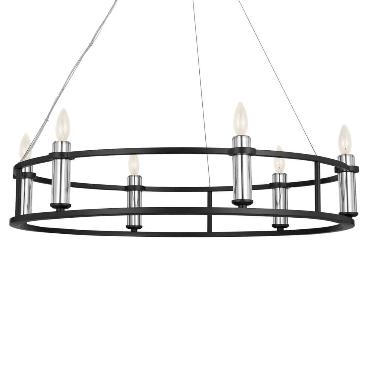 Rosalind 33 in. 6 Lights Chandelier Black finish