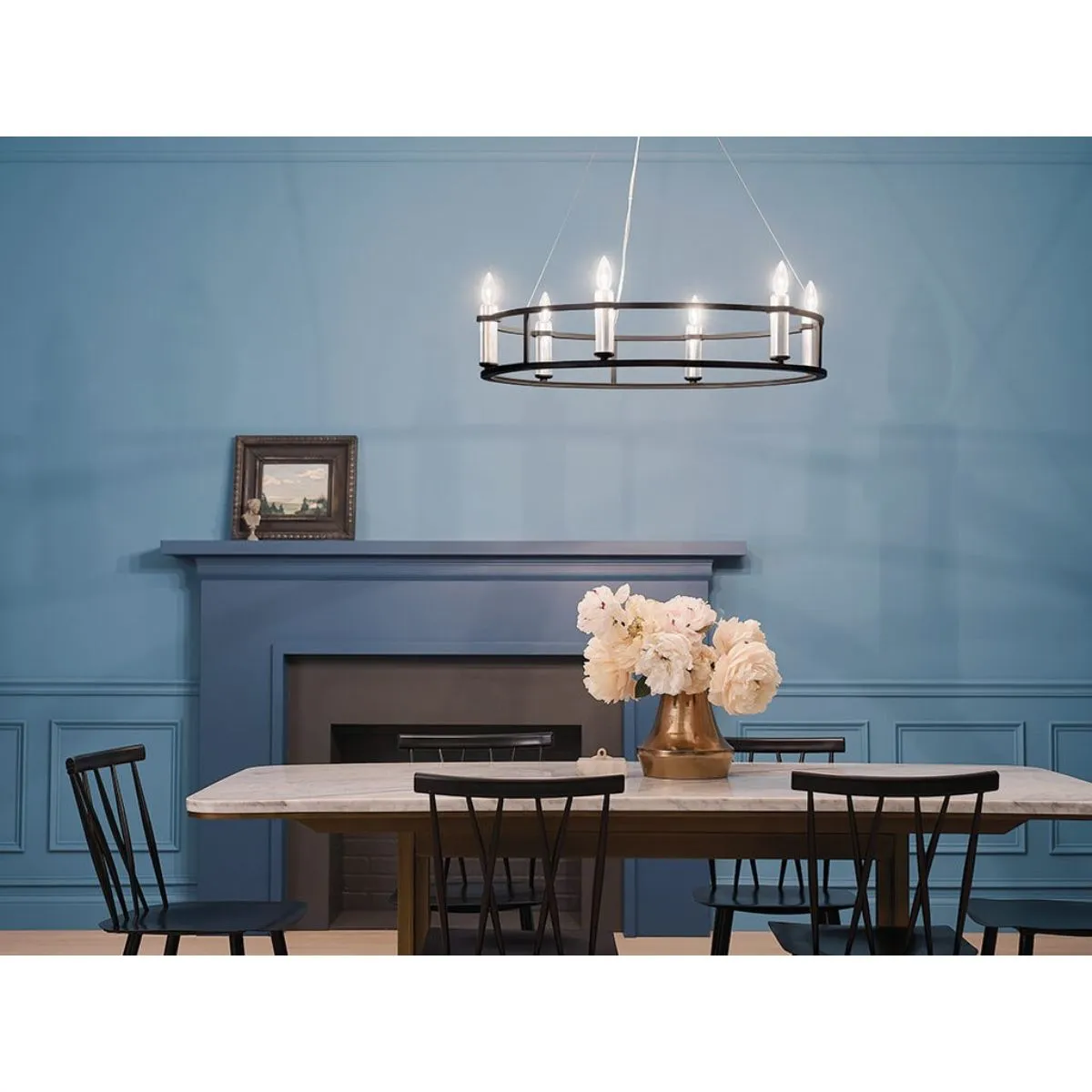 Rosalind 33 in. 6 Lights Chandelier Black finish