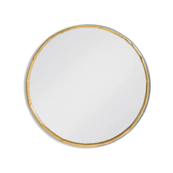 Round Mirror  Gilt 'Bamboo' Frame 80 cm