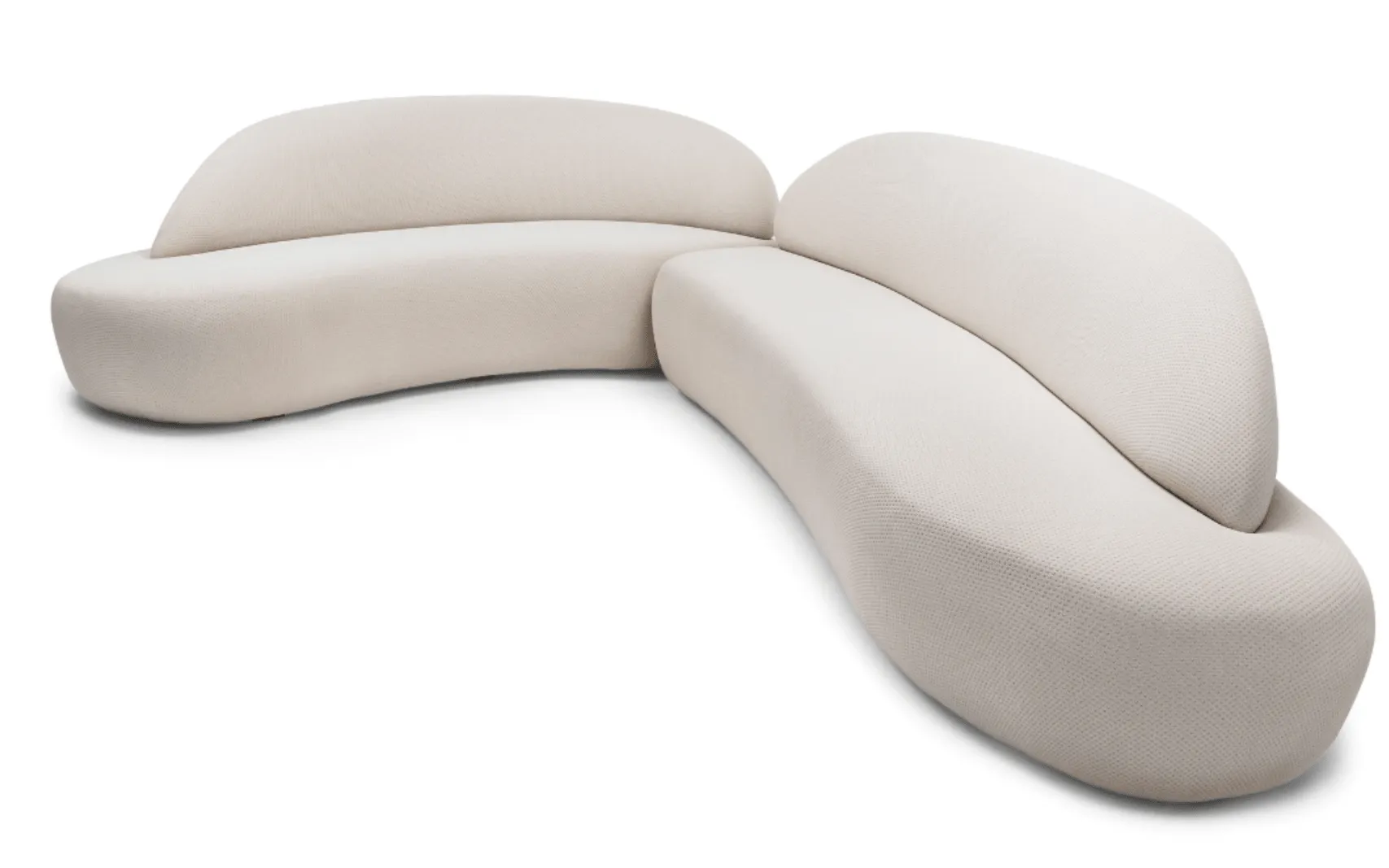 RUY Sofa in Off-White Boucle Fabric (Right Side) by Uultis