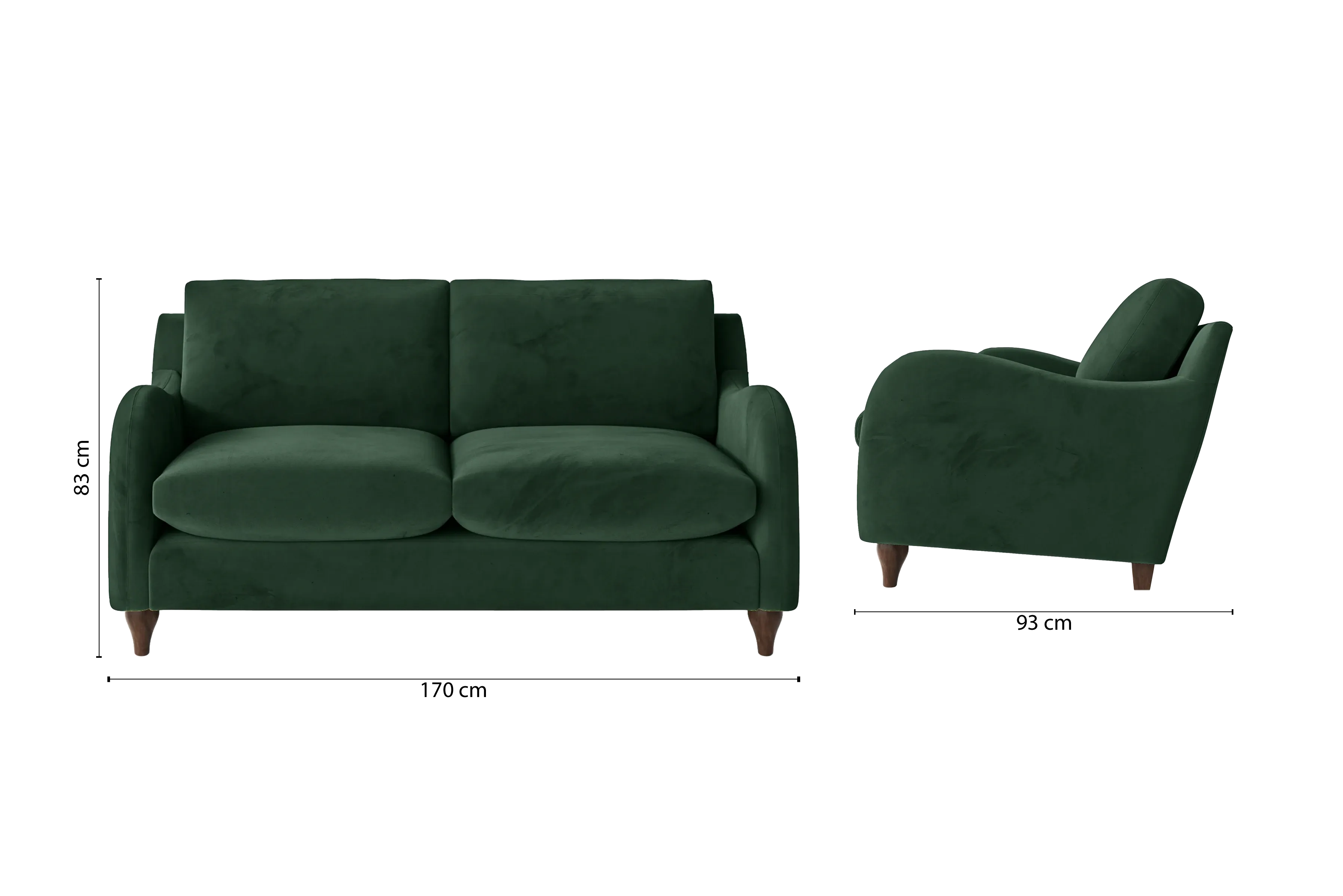 Sallisaw 2 Seater Sofa Green Velvet