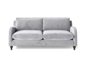 Sallisaw 3 Seater Sofa Silver Velvet