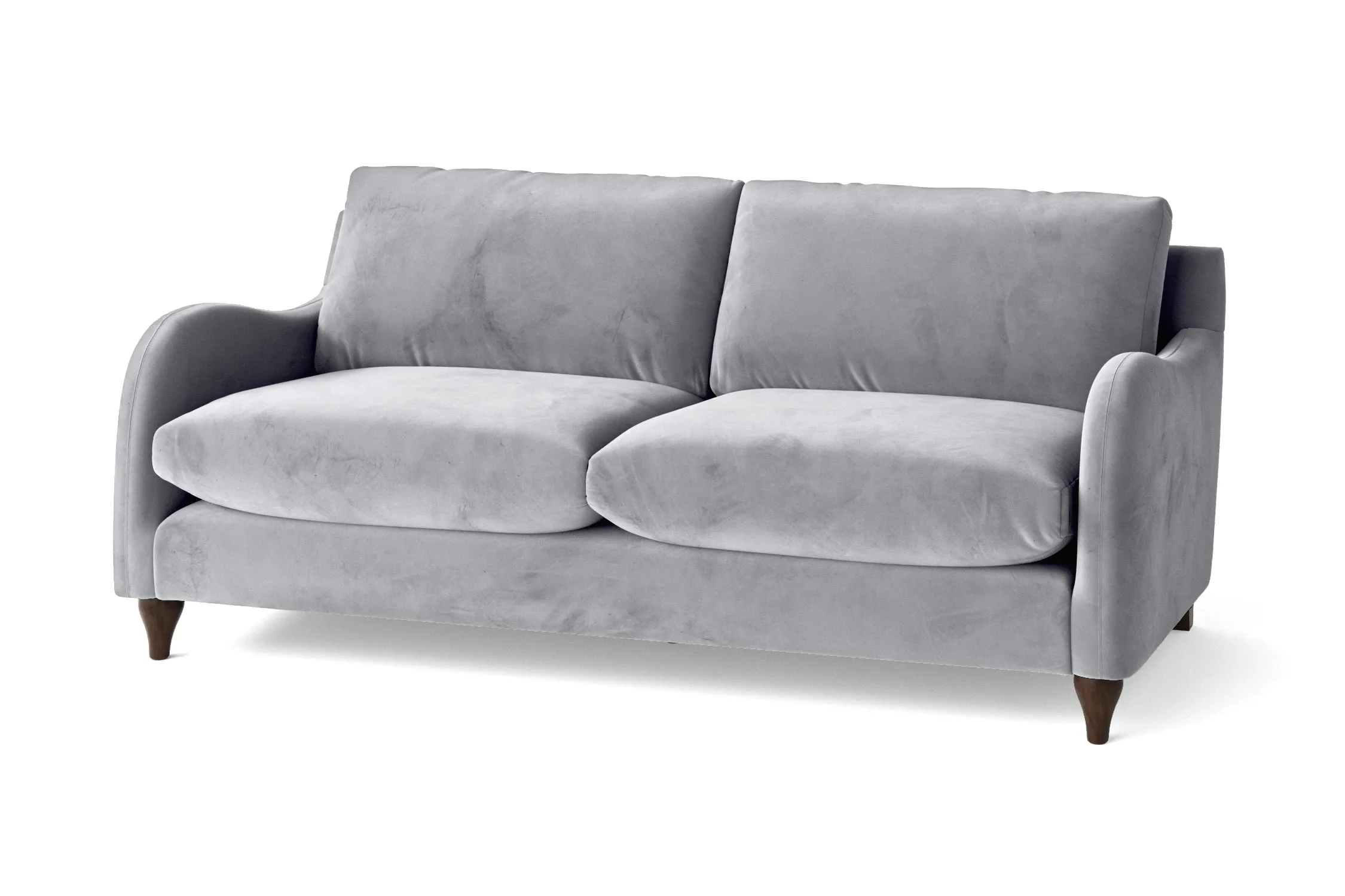 Sallisaw 3 Seater Sofa Silver Velvet