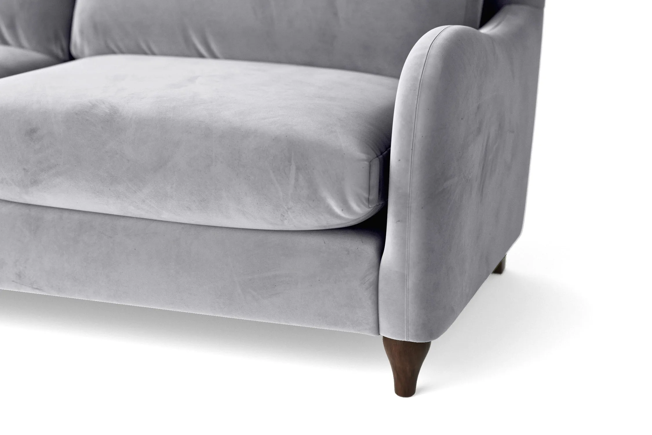 Sallisaw 3 Seater Sofa Silver Velvet