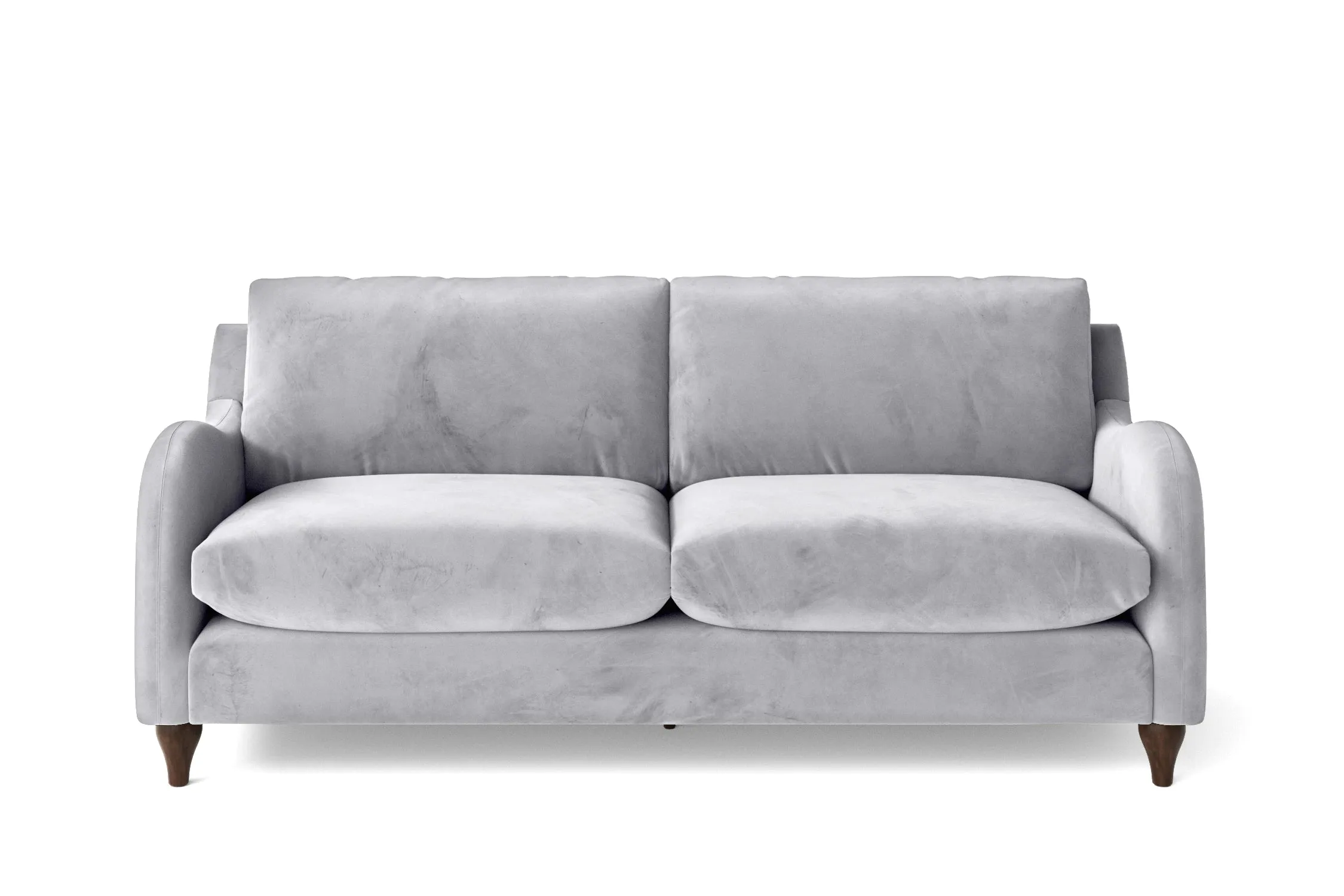Sallisaw 3 Seater Sofa Silver Velvet