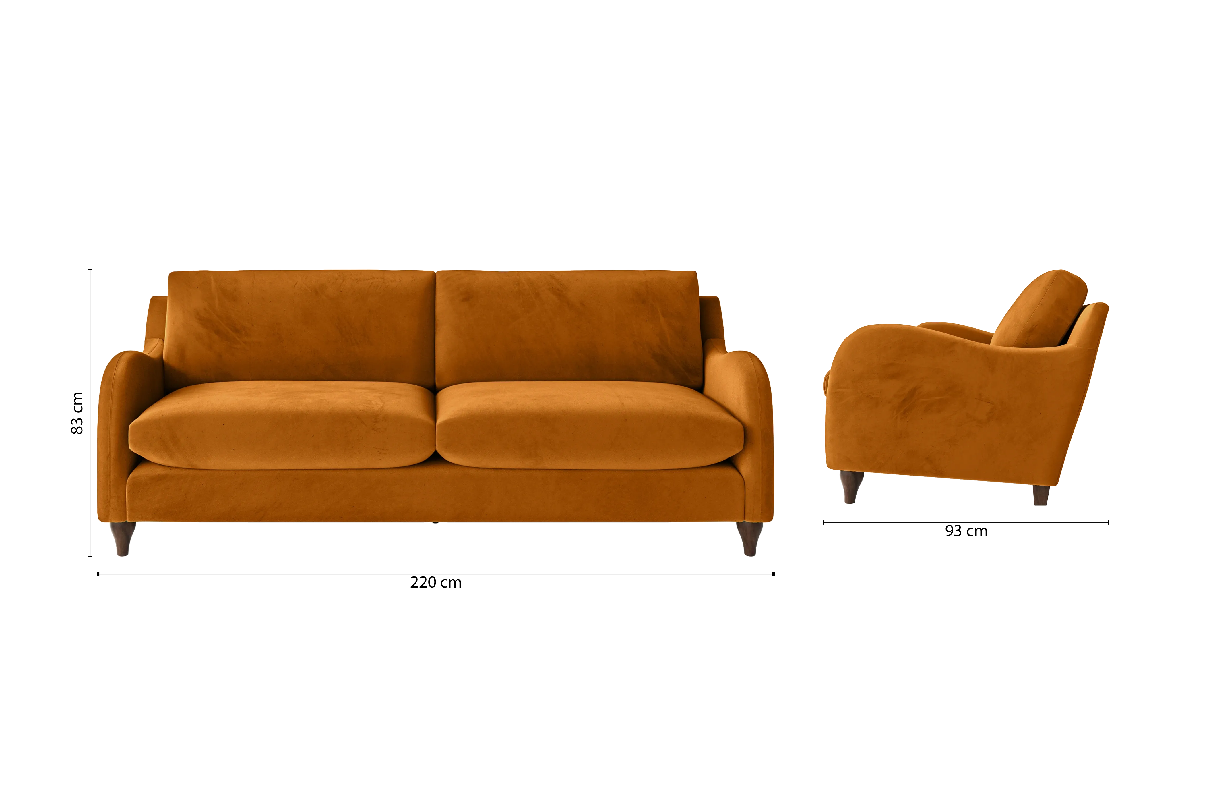 Sallisaw 4 Seater Sofa Gold Velvet
