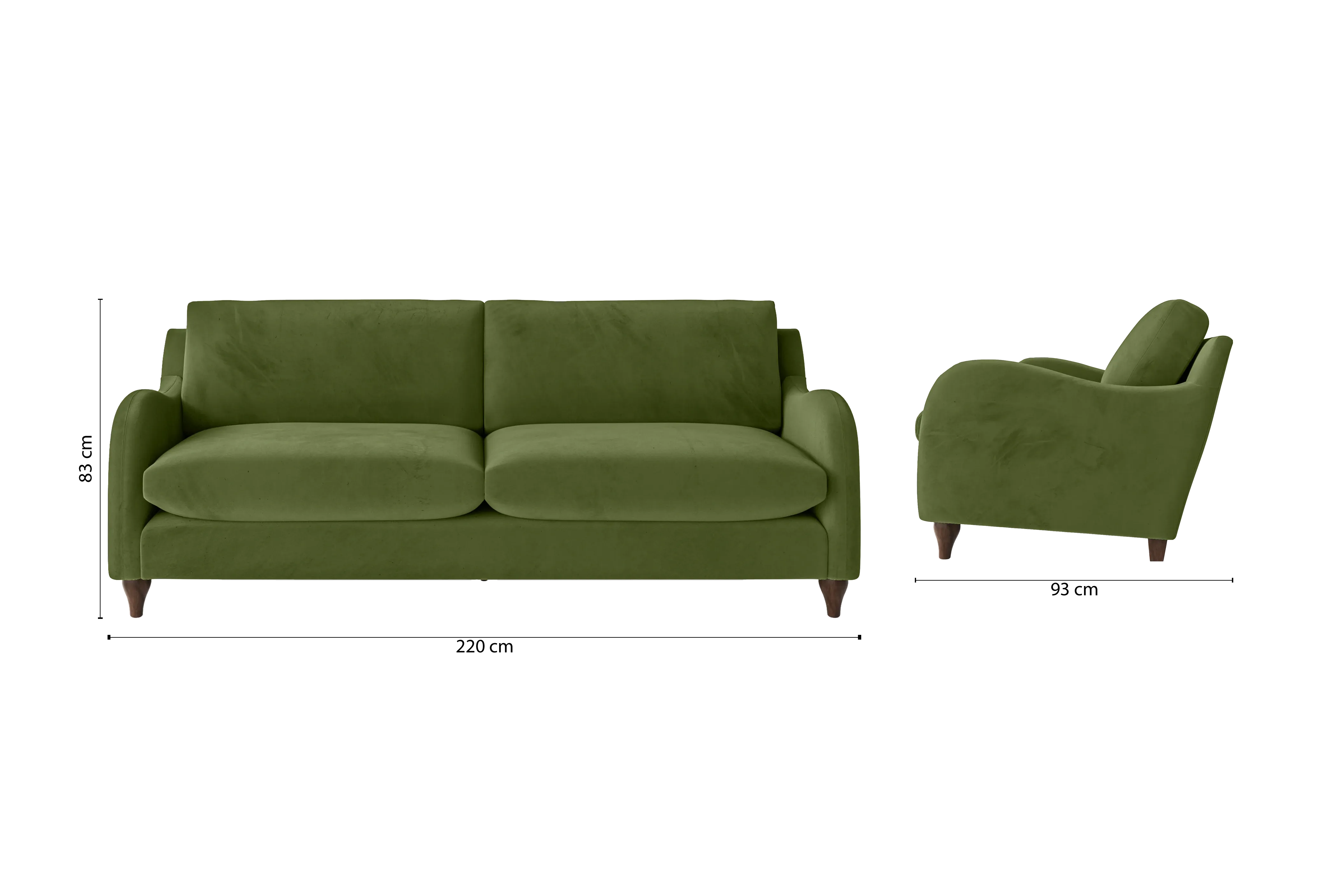 Sallisaw 4 Seater Sofa Lime Velvet