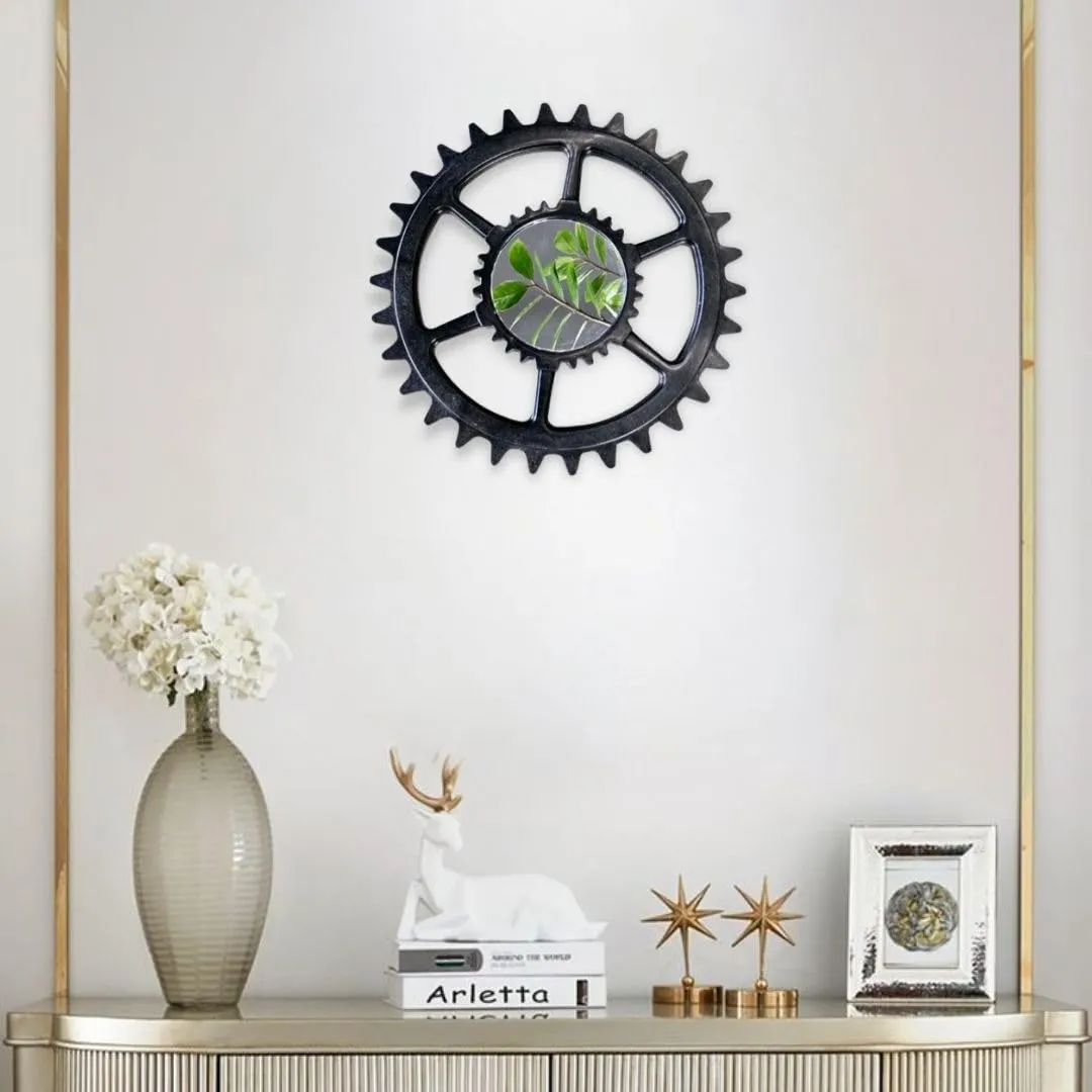 SATYAM KRAFT 1 Pc Wall Mirror Frame Wall Hanging Showpiece for Home Decor,Newyear,Office,Wall Decor Frame,Living Room,Deepawali Backdrop,Bedroom,Dining Room,Diwali,Festival (1 Piece)