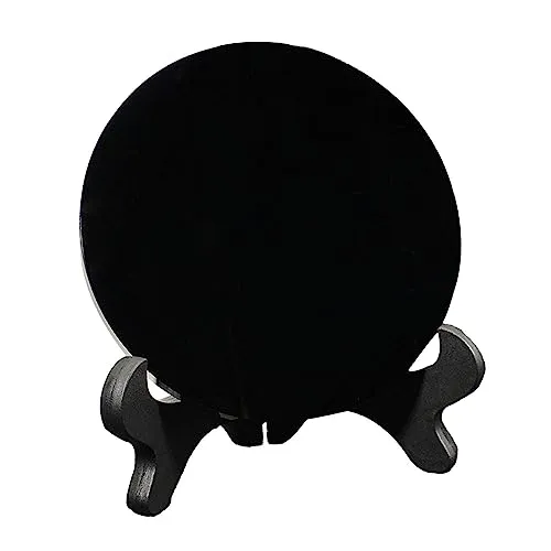 SAZ DEKOR Black Obsidian Disc Obsidian Scrying Mirror for Augury Home Office Decor 8cm