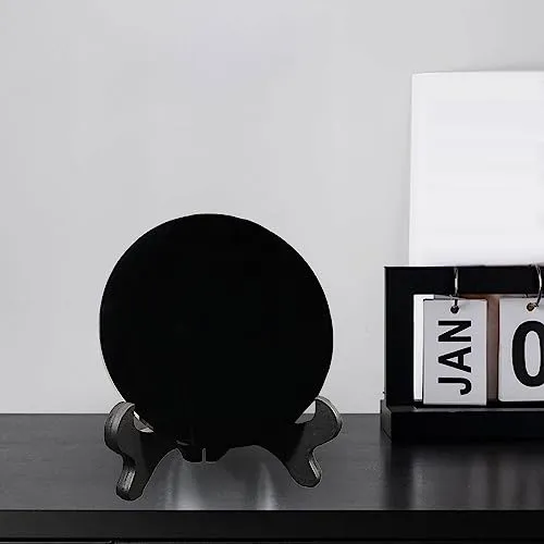 SAZ DEKOR Black Obsidian Disc Obsidian Scrying Mirror for Augury Home Office Decor 8cm