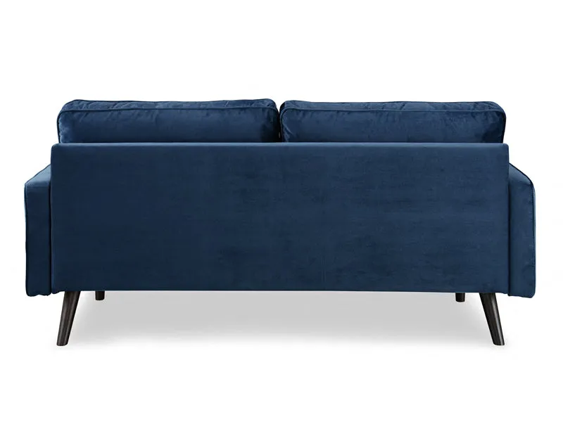 Scott Velvet 3 Seater Luxury Upholstered Cushion Sofa , Blue