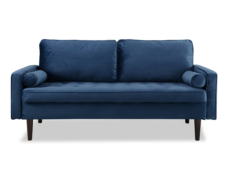 Scott Velvet 3 Seater Luxury Upholstered Cushion Sofa , Blue