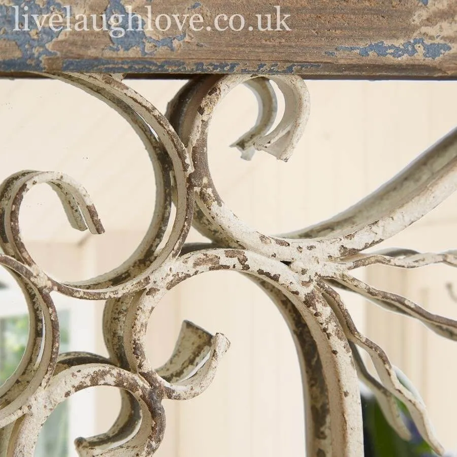 Scroll Hearts Round Window Mirror