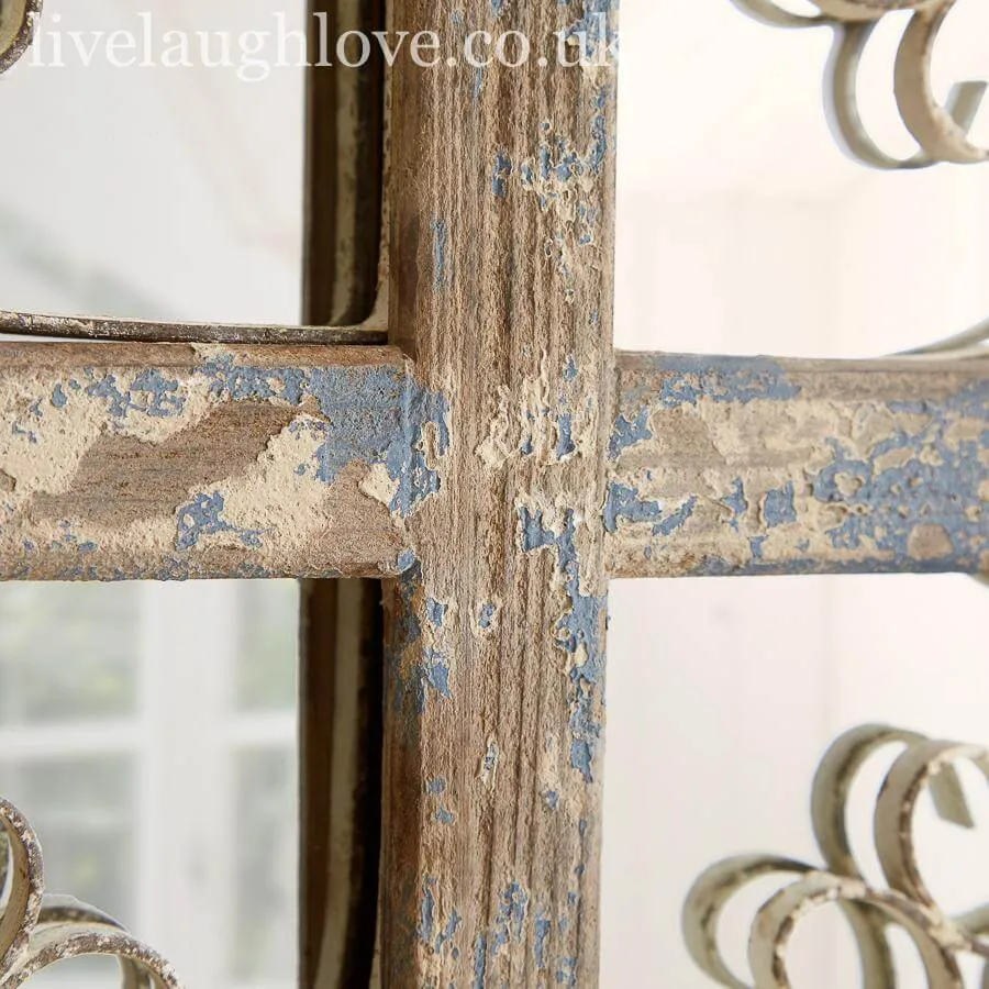 Scroll Hearts Round Window Mirror