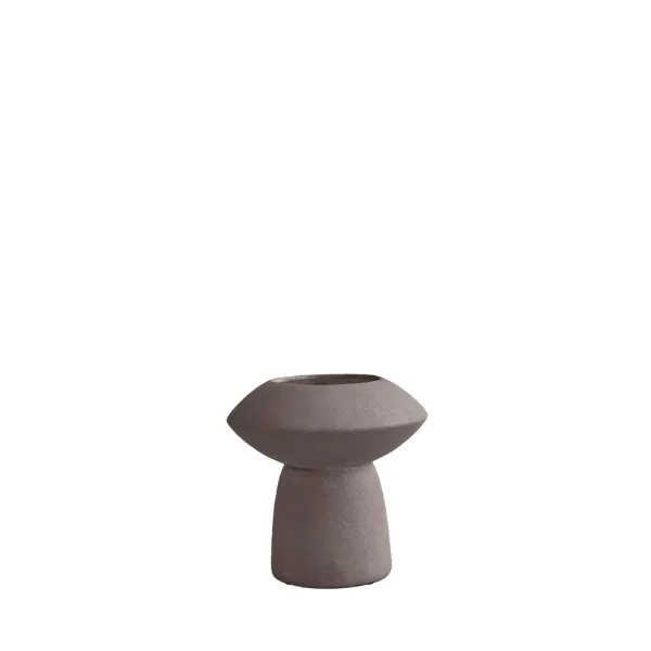 Sculptured taupe curved vase