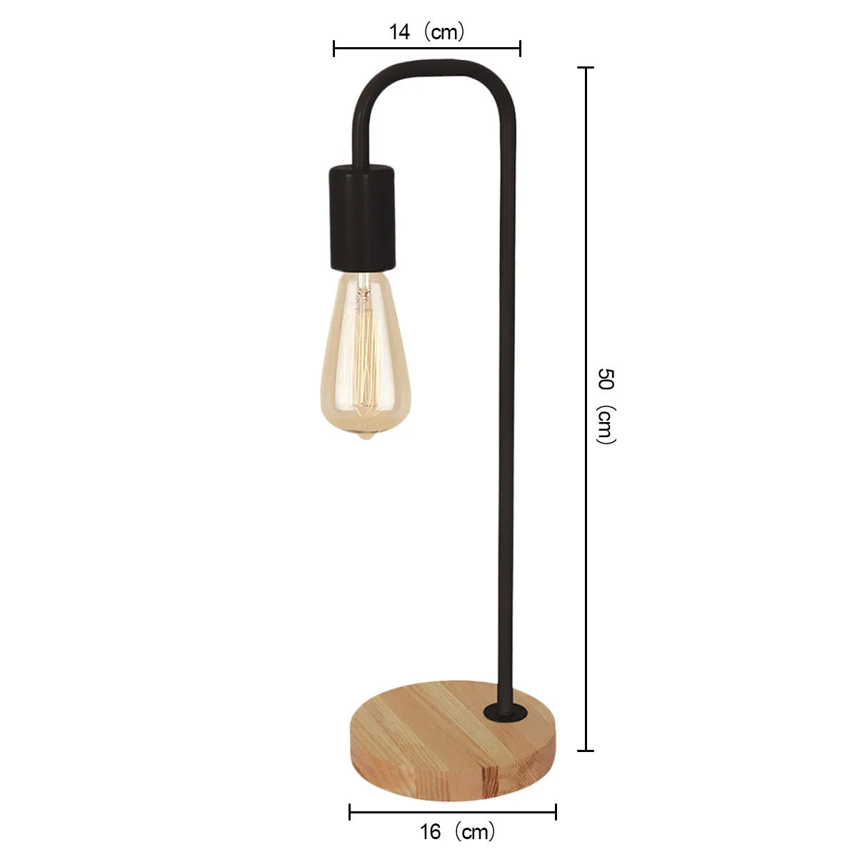 SEABROOK Nordic Style Stylish Table lamp with wood Base E27 Black White