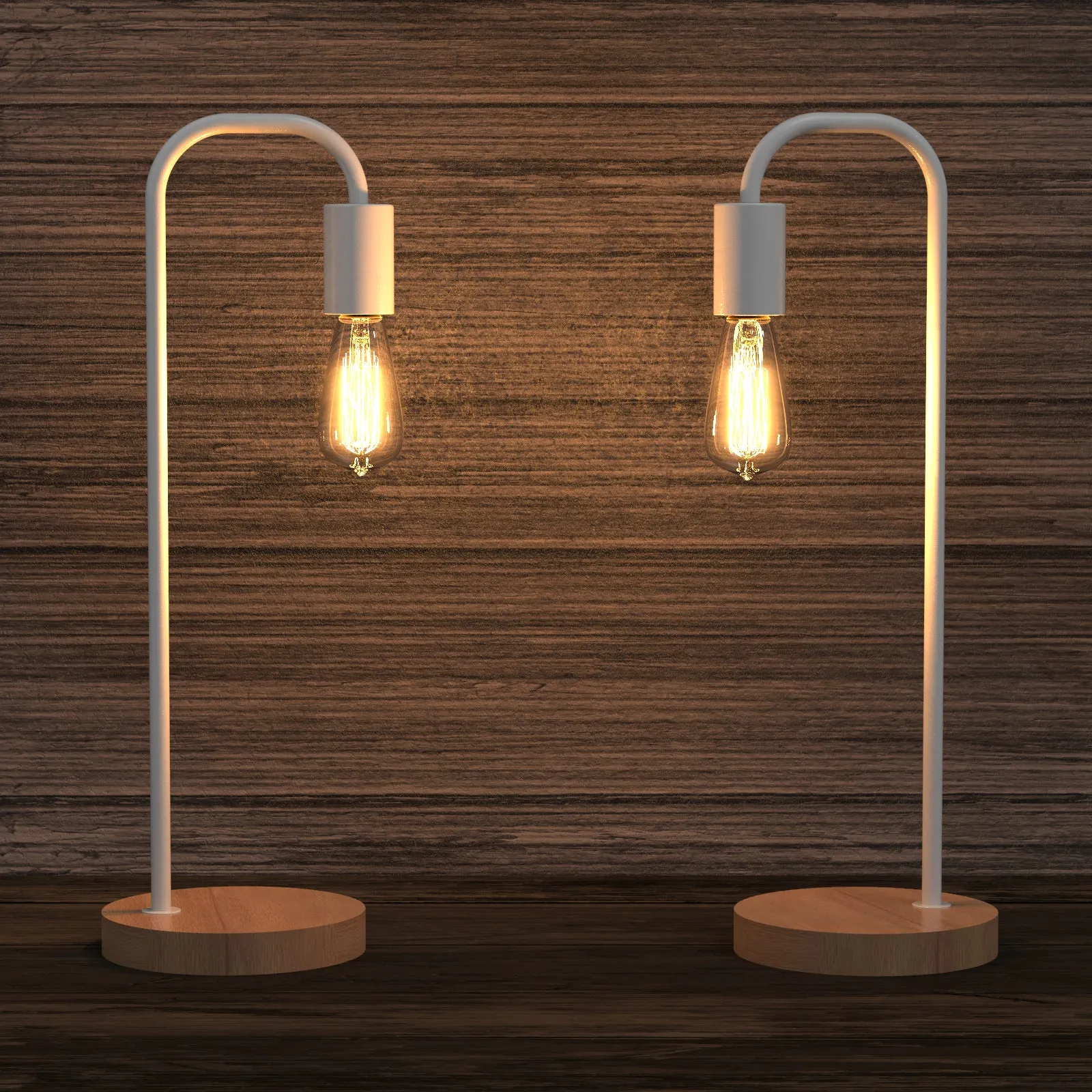 SEABROOK Nordic Style Stylish Table lamp with wood Base E27 Black White