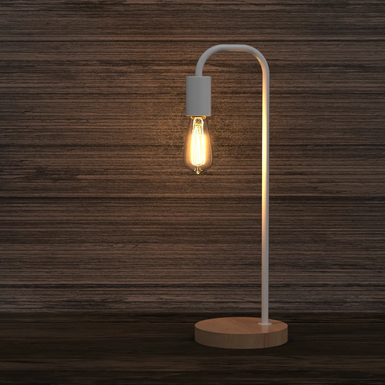 SEABROOK Nordic Style Stylish Table lamp with wood Base E27 Black White