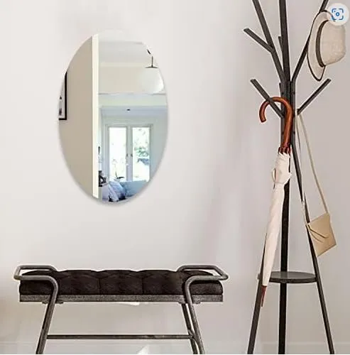 Self Adhesive Wall Mirror, Oval, Suitable for Living Room, Bathroom, Bedroom