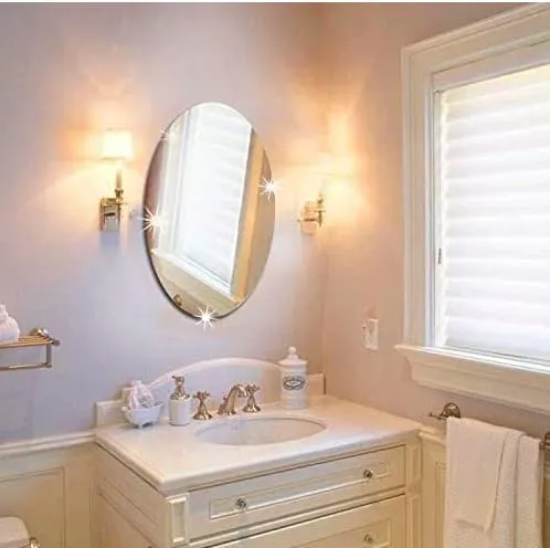 Self Adhesive Wall Mirror, Oval, Suitable for Living Room, Bathroom, Bedroom