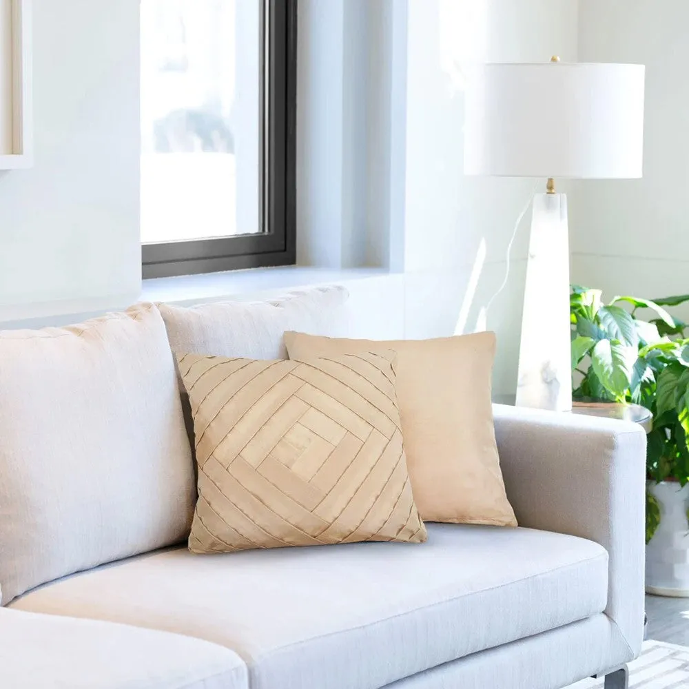 Serenity 43cm Taupe Pleated Cushion
