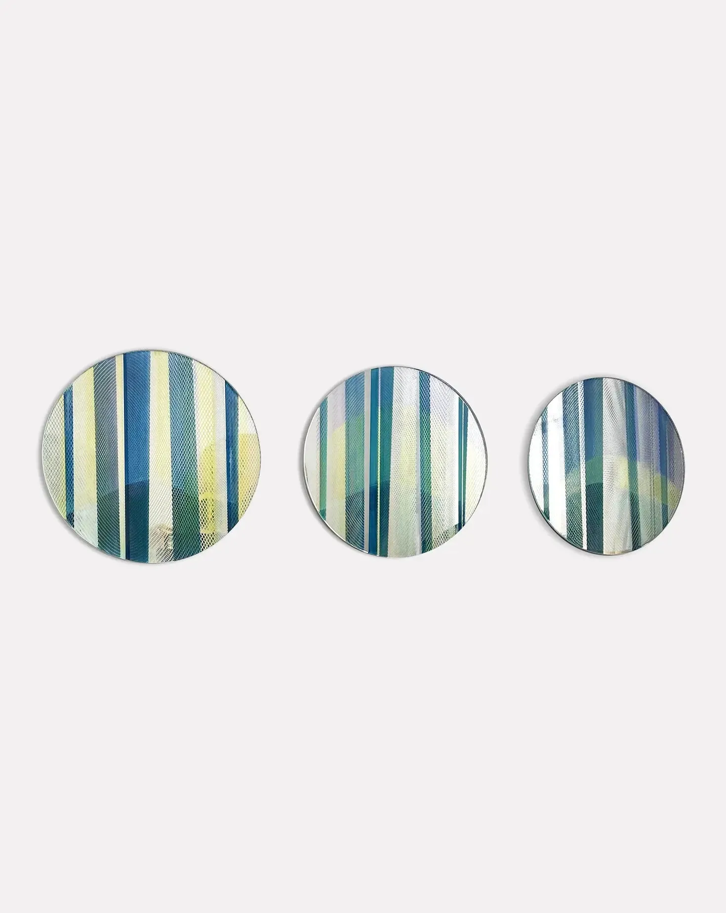 Set of 3 Half-Light Silver Mirror