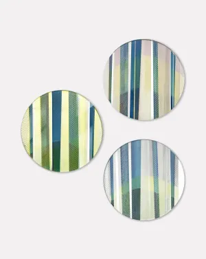 Set of 3 Half-Light Silver Mirror