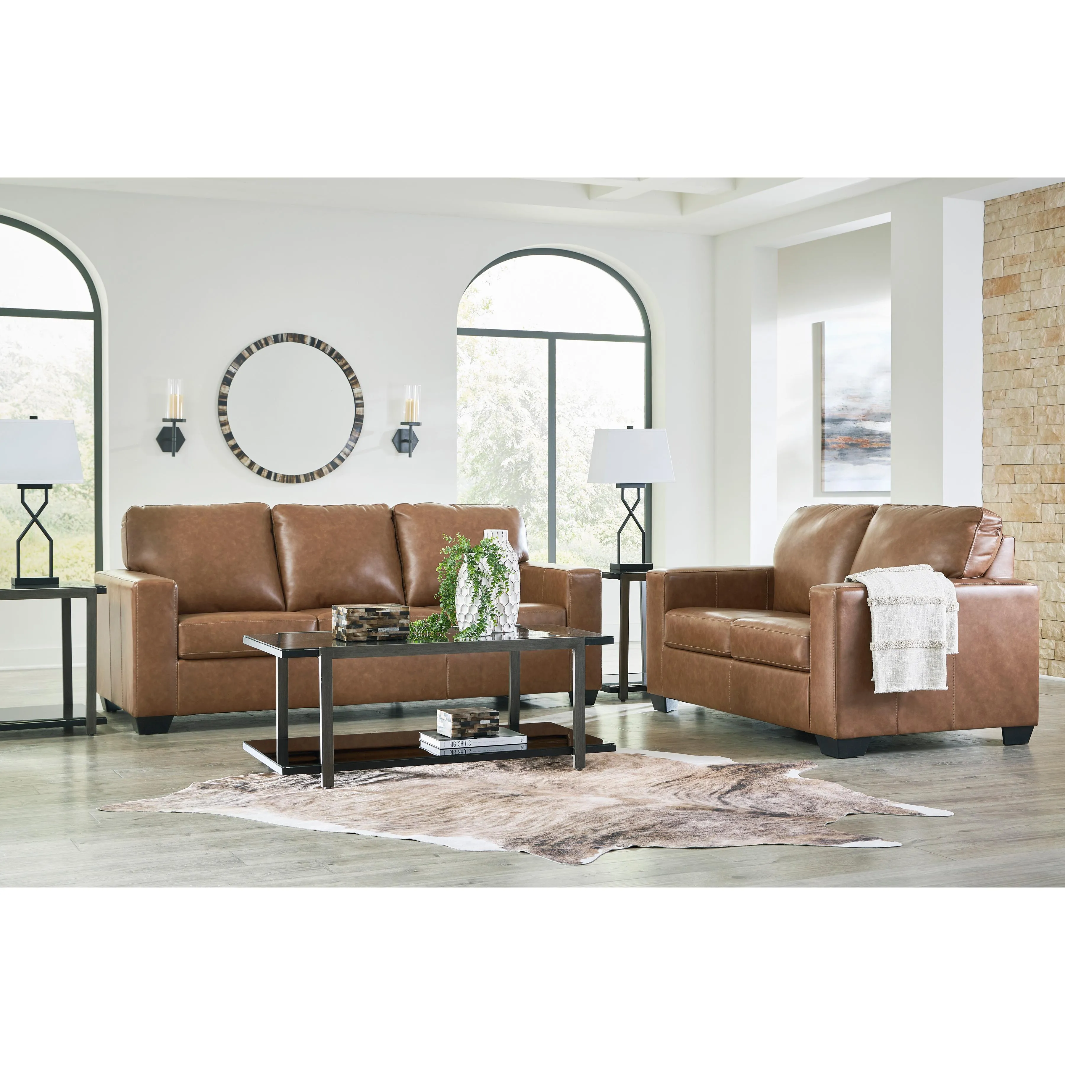 Signature Design by Ashley Bolsena Stationary Leather Match Sofa 5560338