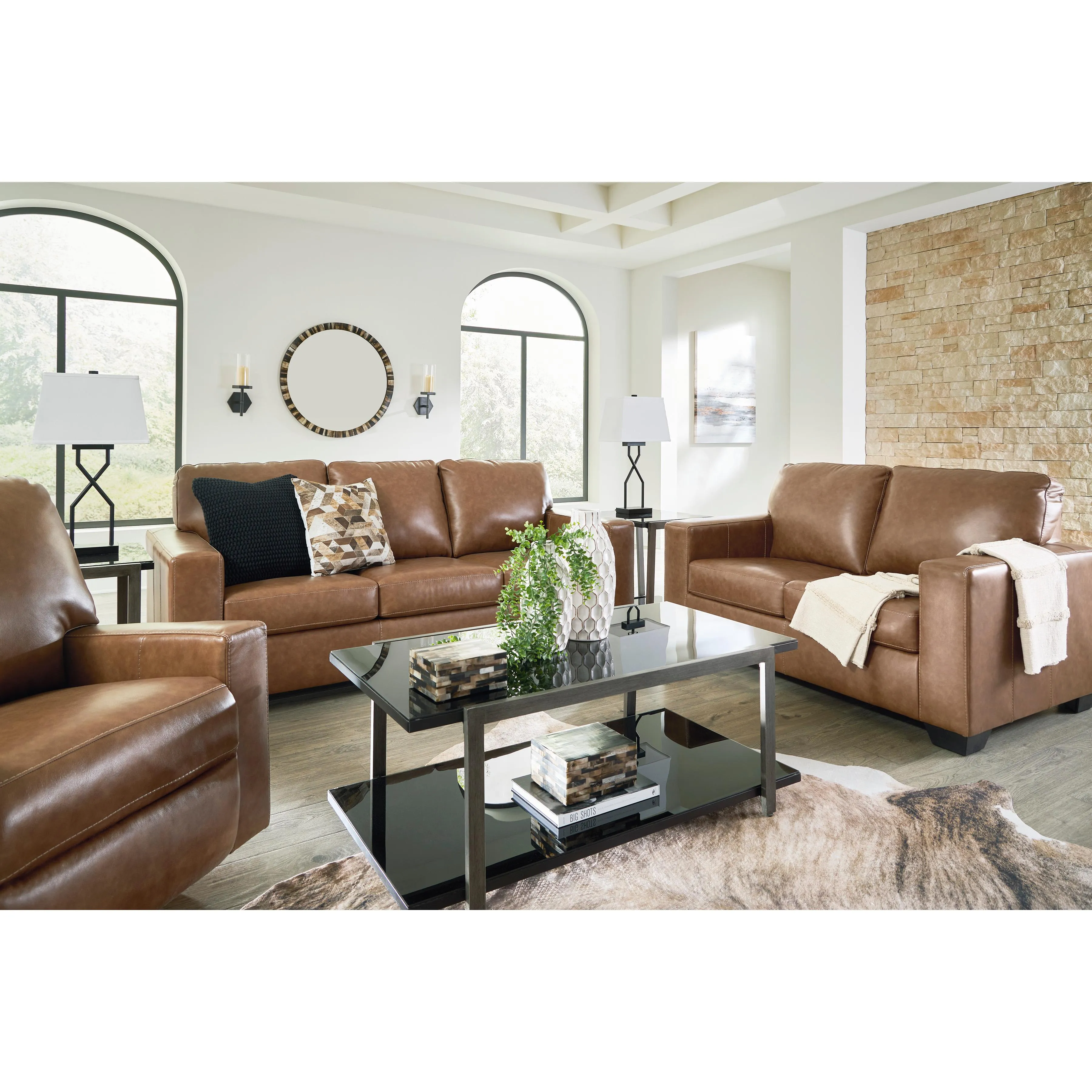 Signature Design by Ashley Bolsena Stationary Leather Match Sofa 5560338