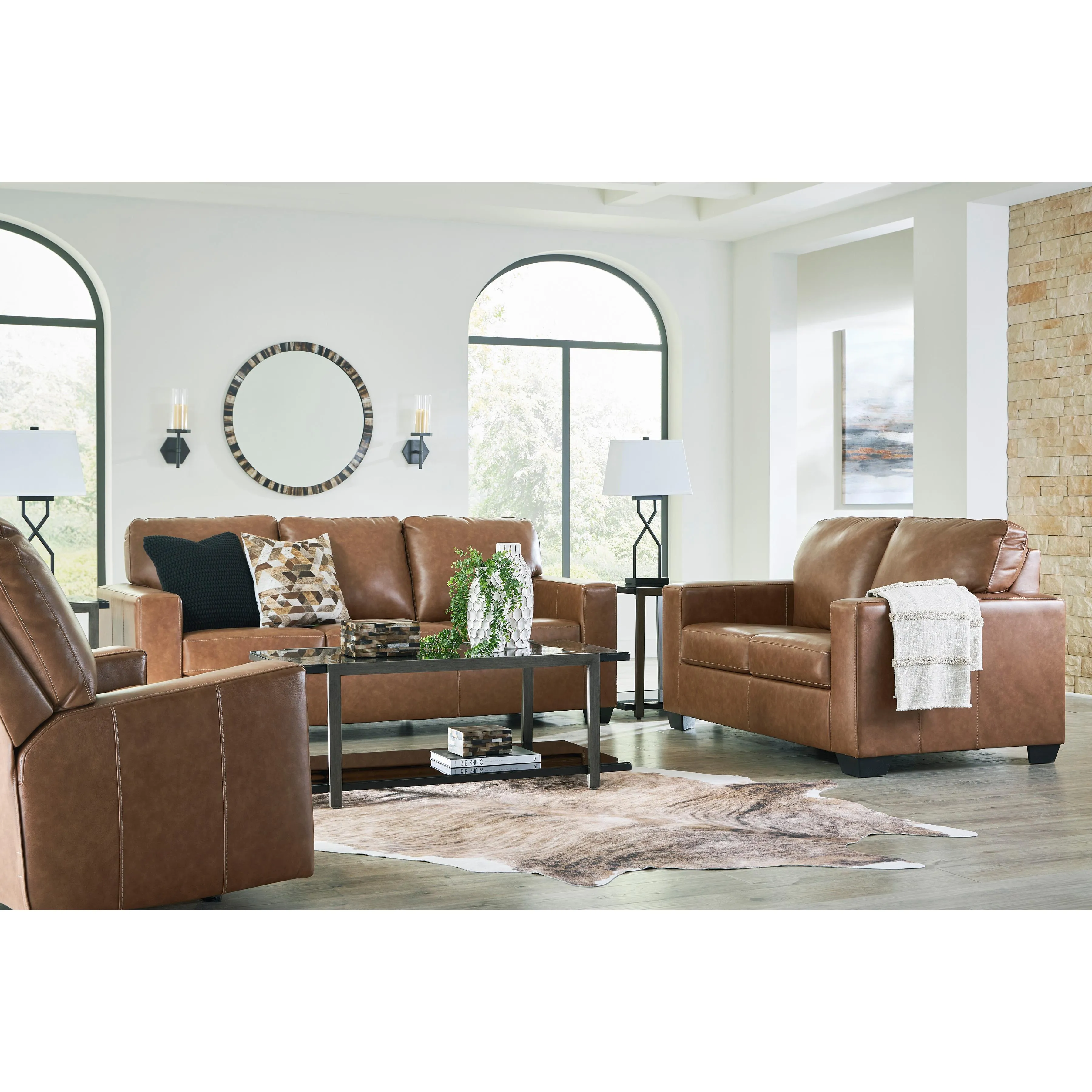 Signature Design by Ashley Bolsena Stationary Leather Match Sofa 5560338