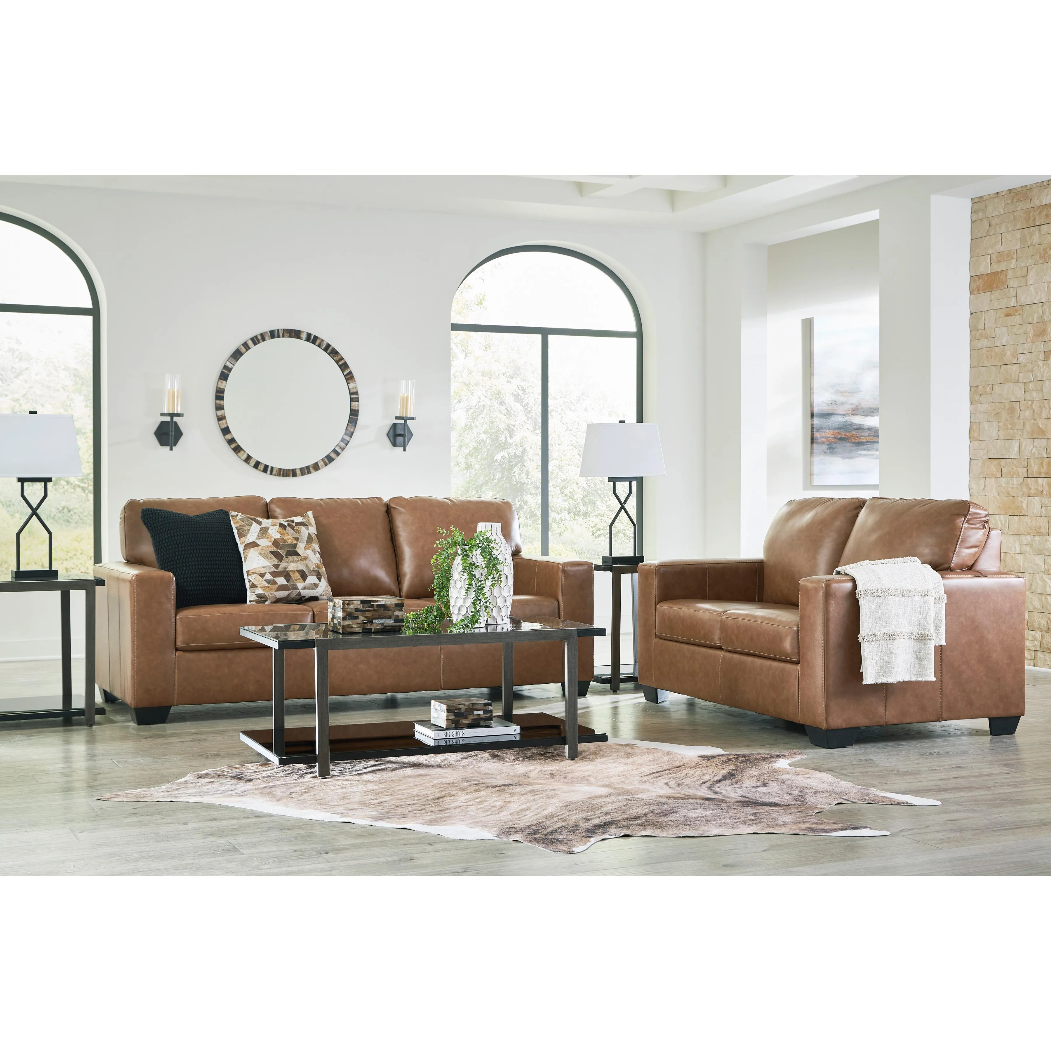 Signature Design by Ashley Bolsena Stationary Leather Match Sofa 5560338