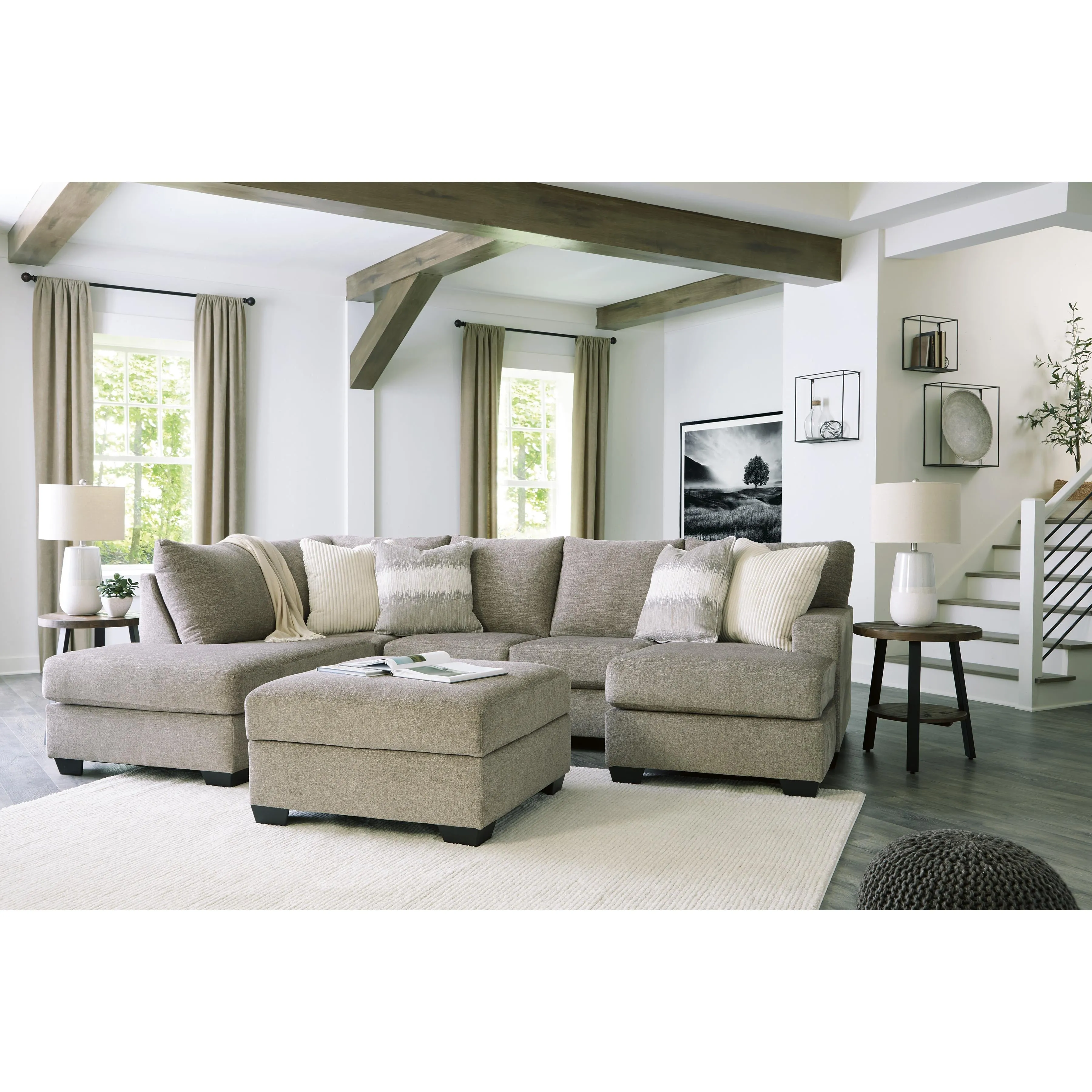 Signature Design by Ashley Creswell Fabric Storage Ottoman 1530511