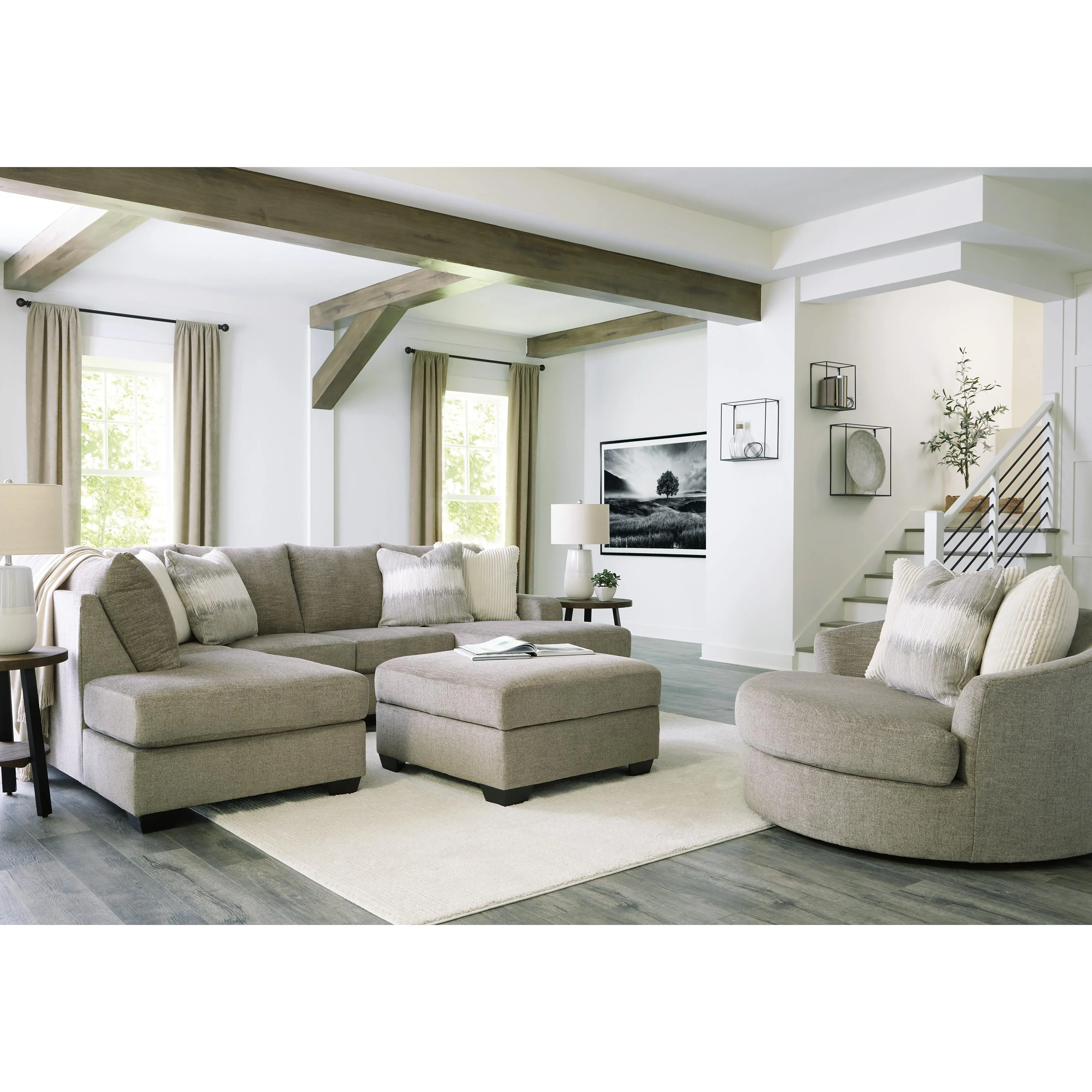 Signature Design by Ashley Creswell Fabric Storage Ottoman 1530511