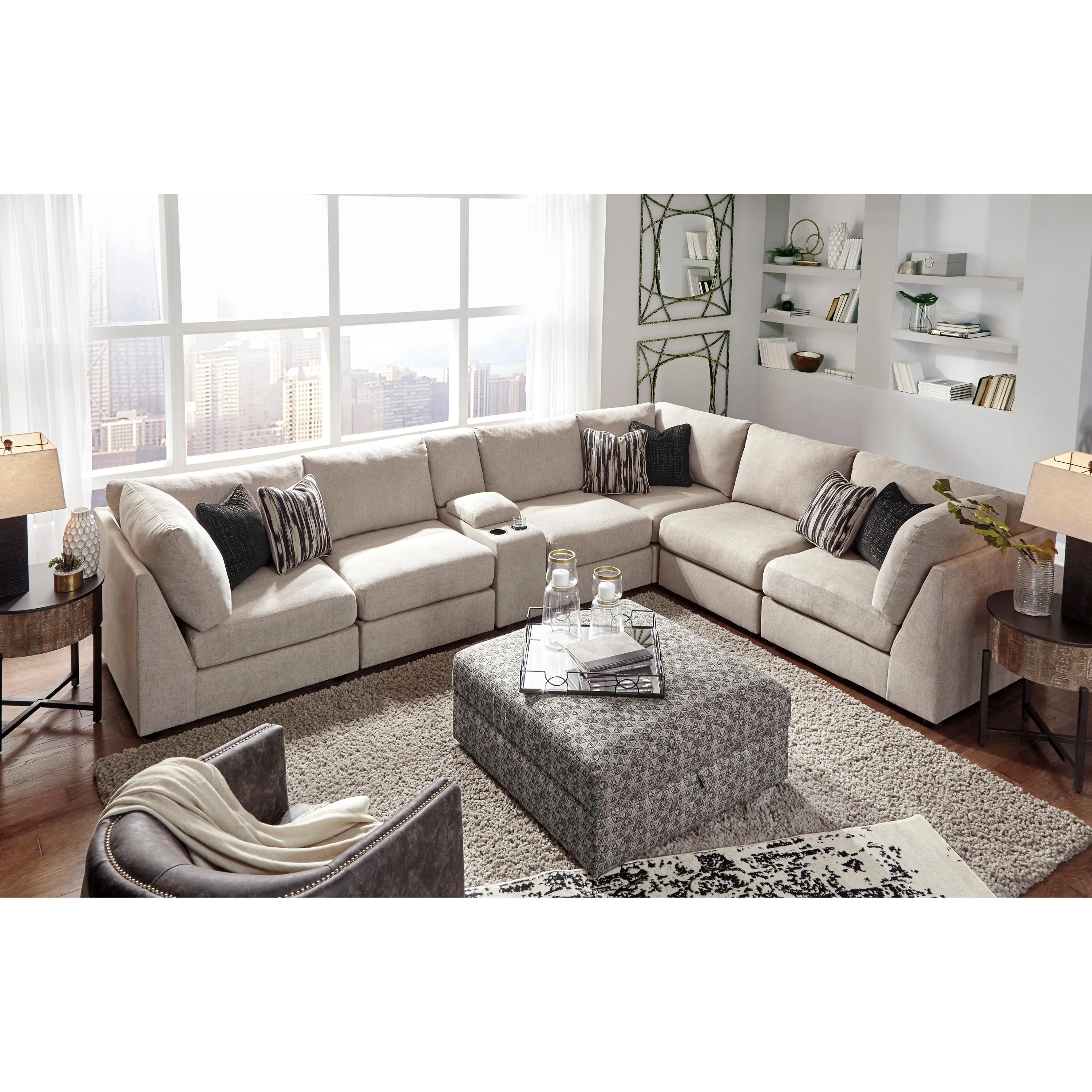 Signature Design by Ashley Kellway Fabric Storage Ottoman 9870711