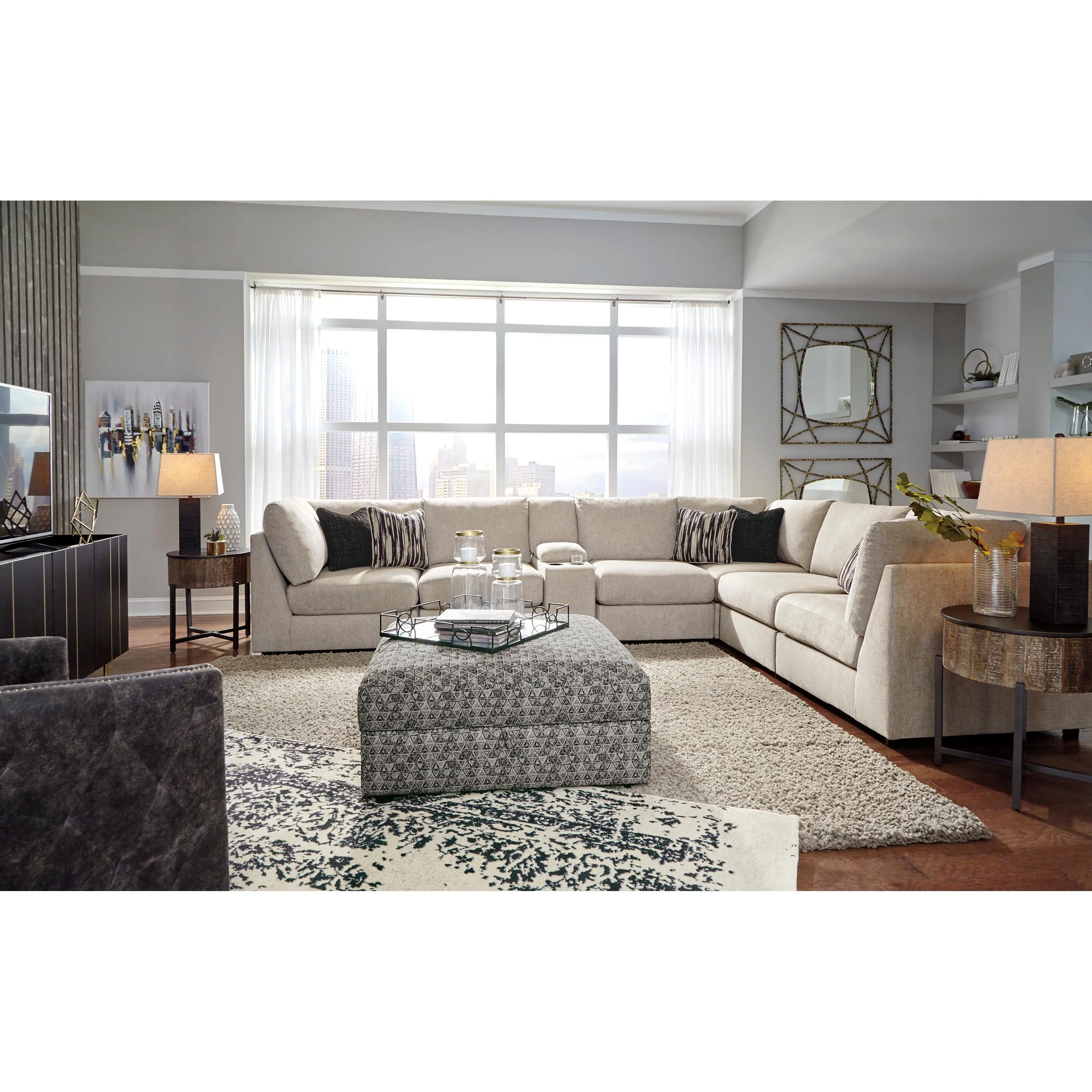 Signature Design by Ashley Kellway Fabric Storage Ottoman 9870711