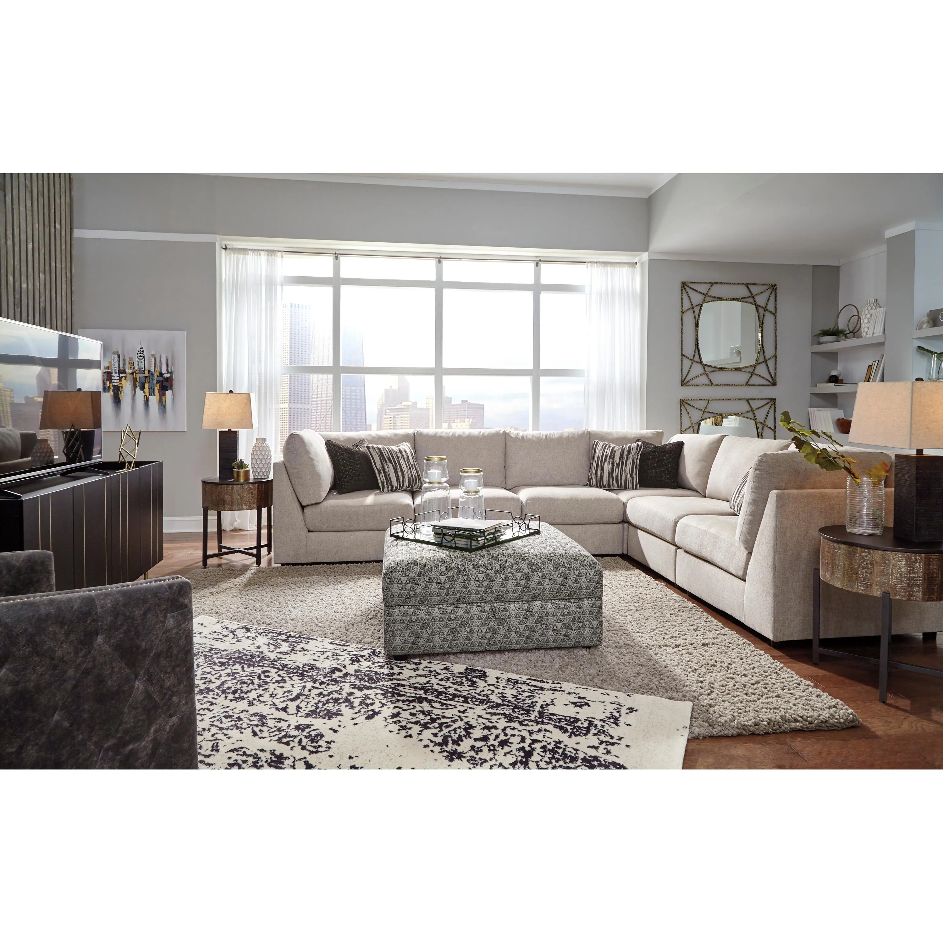 Signature Design by Ashley Kellway Fabric Storage Ottoman 9870711