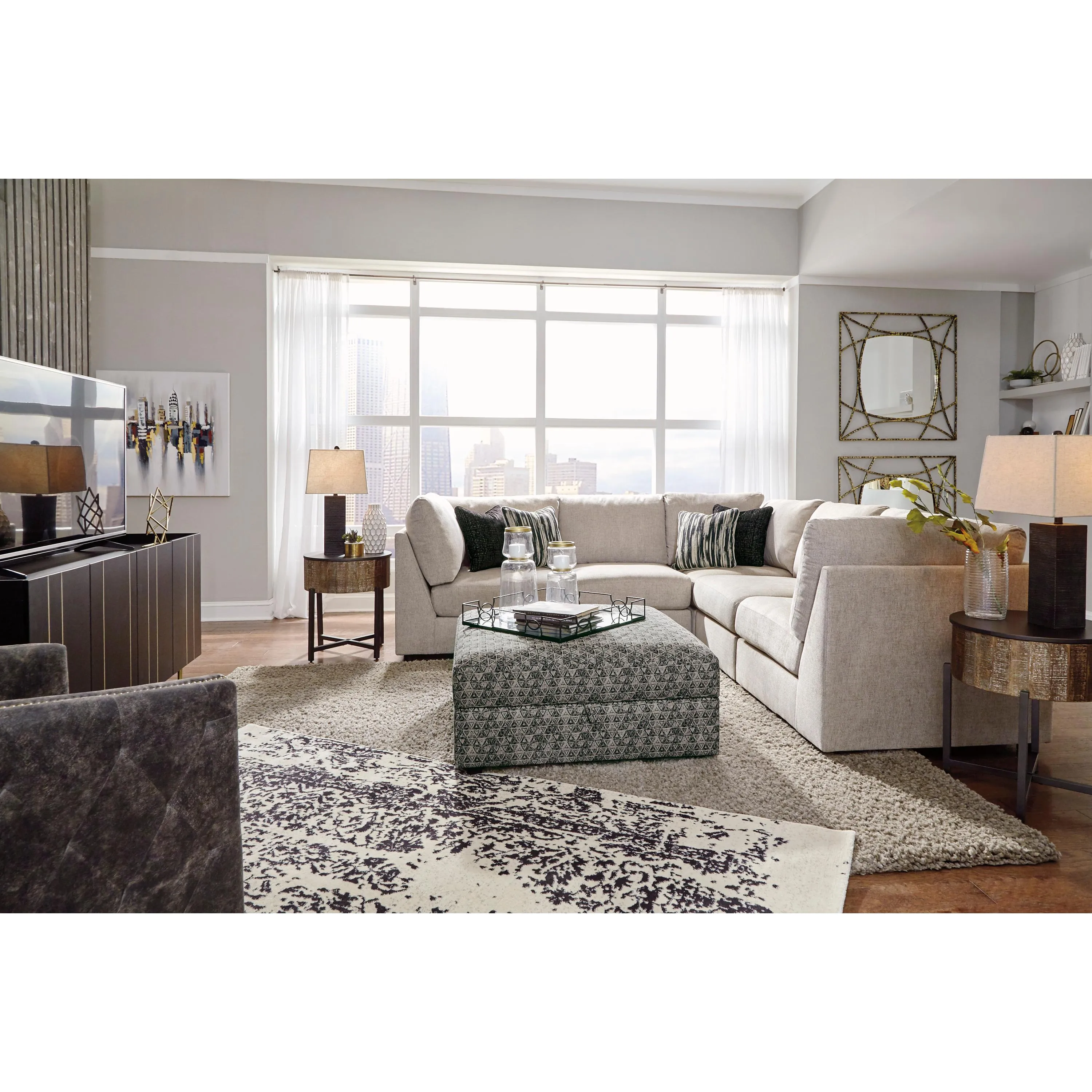 Signature Design by Ashley Kellway Fabric Storage Ottoman 9870711