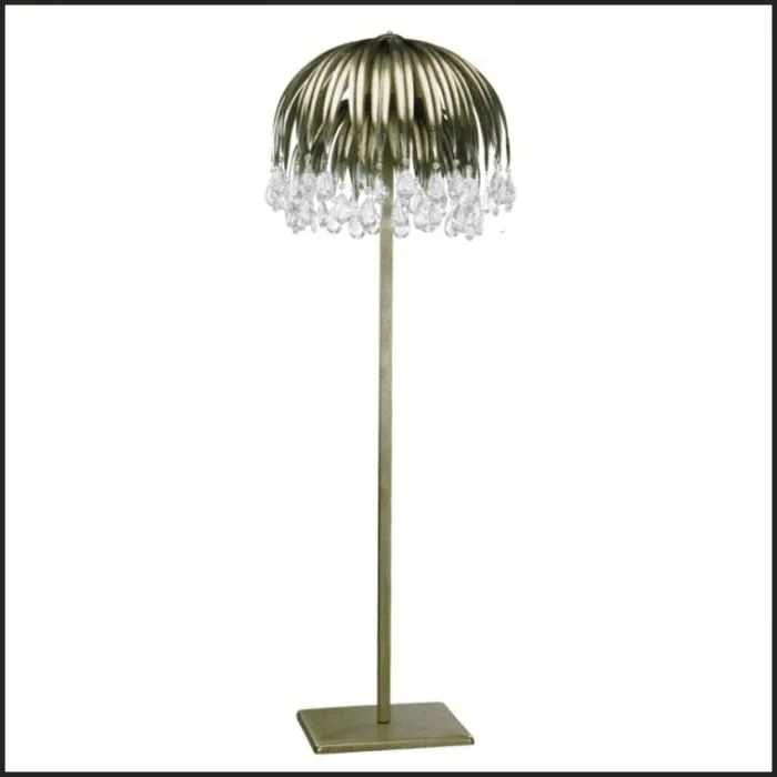 Silver Floor Lamp With Glass Crystals
