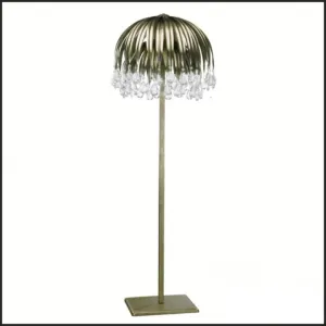 Silver Floor Lamp With Glass Crystals