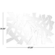 Silver Glass Abstract Wall Mirror -  47" X 1" X 32"