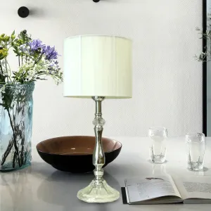 Simple Fabric White Table Lamp with Crystal Base - Perfect for Living Room Ambiance