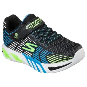 Skechers Boys Trainer S Lights Flex Glow Elite Black Blue Lime