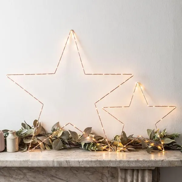Small & Large Gold Star Fairy Lights | USB | Decorative Indoor