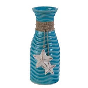 Small Blue Wave Ceramic Vase