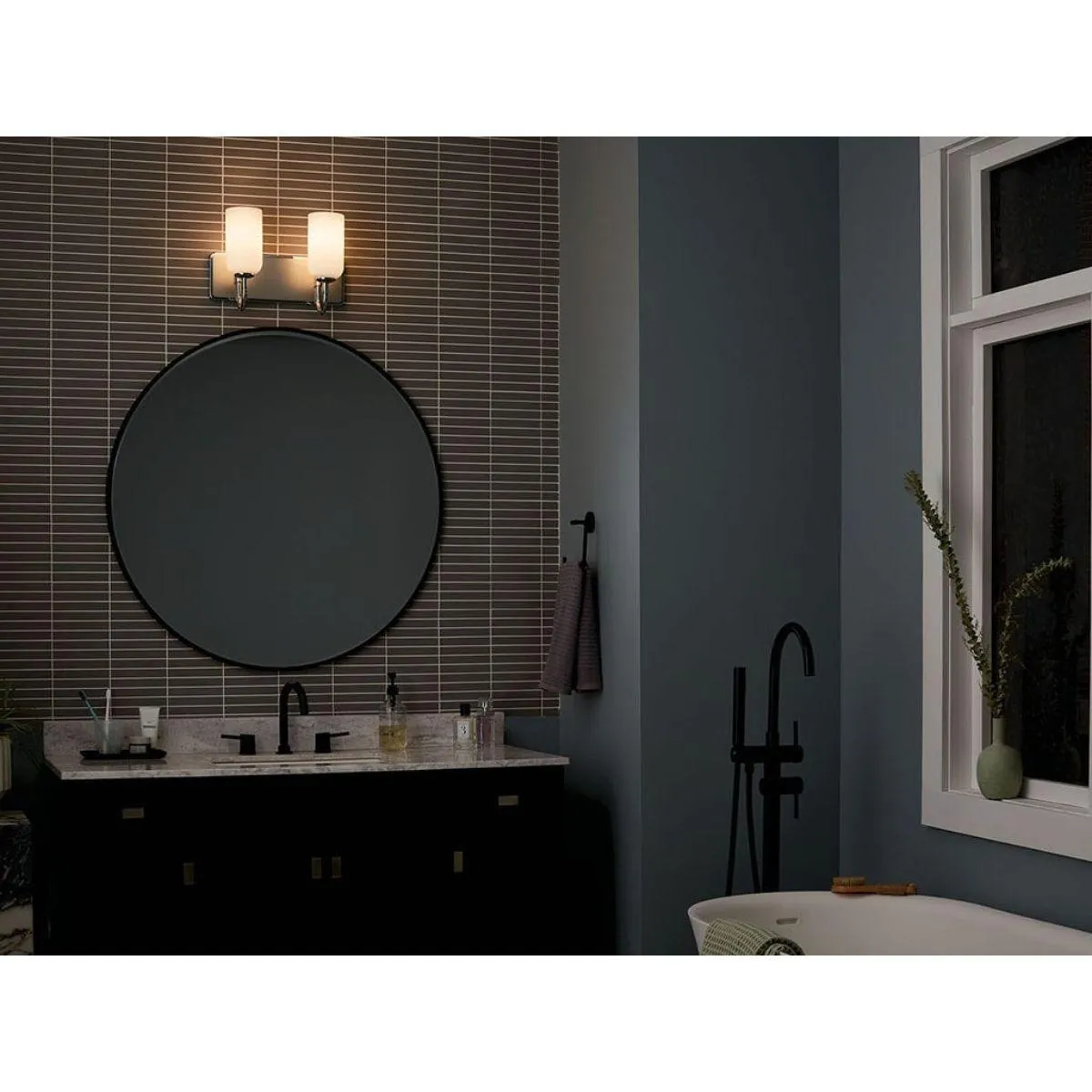 Solia 14 in. 2 Lights Vanity Light Polished Nickel Finish