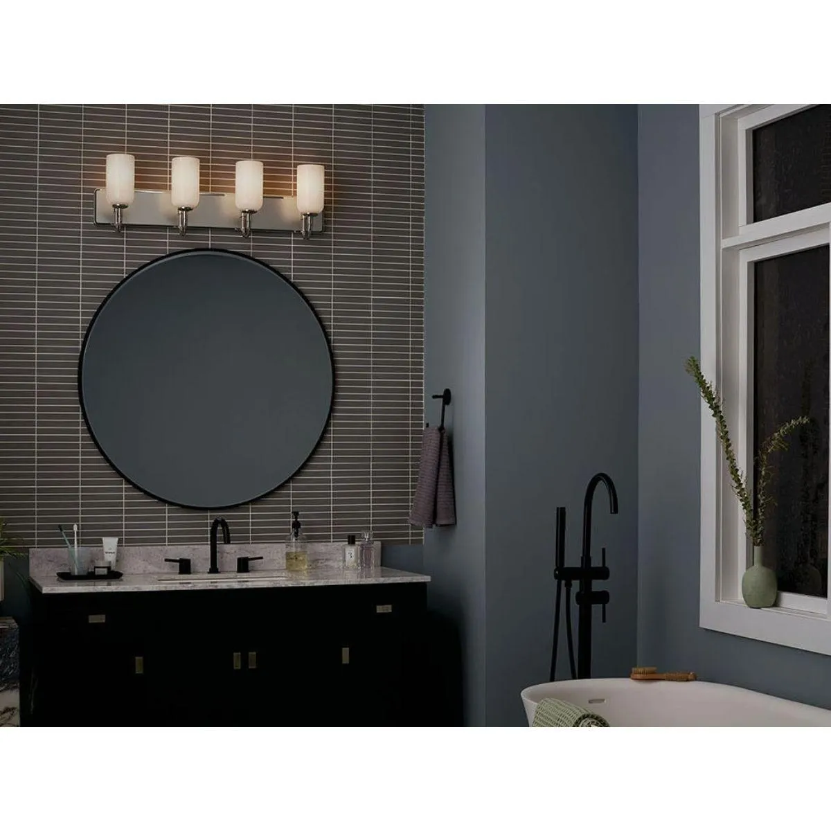 Solia 32 in. 4 Lights Vanity Light Polished Nickel Finish