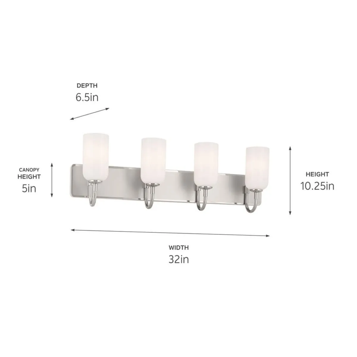 Solia 32 in. 4 Lights Vanity Light Polished Nickel Finish