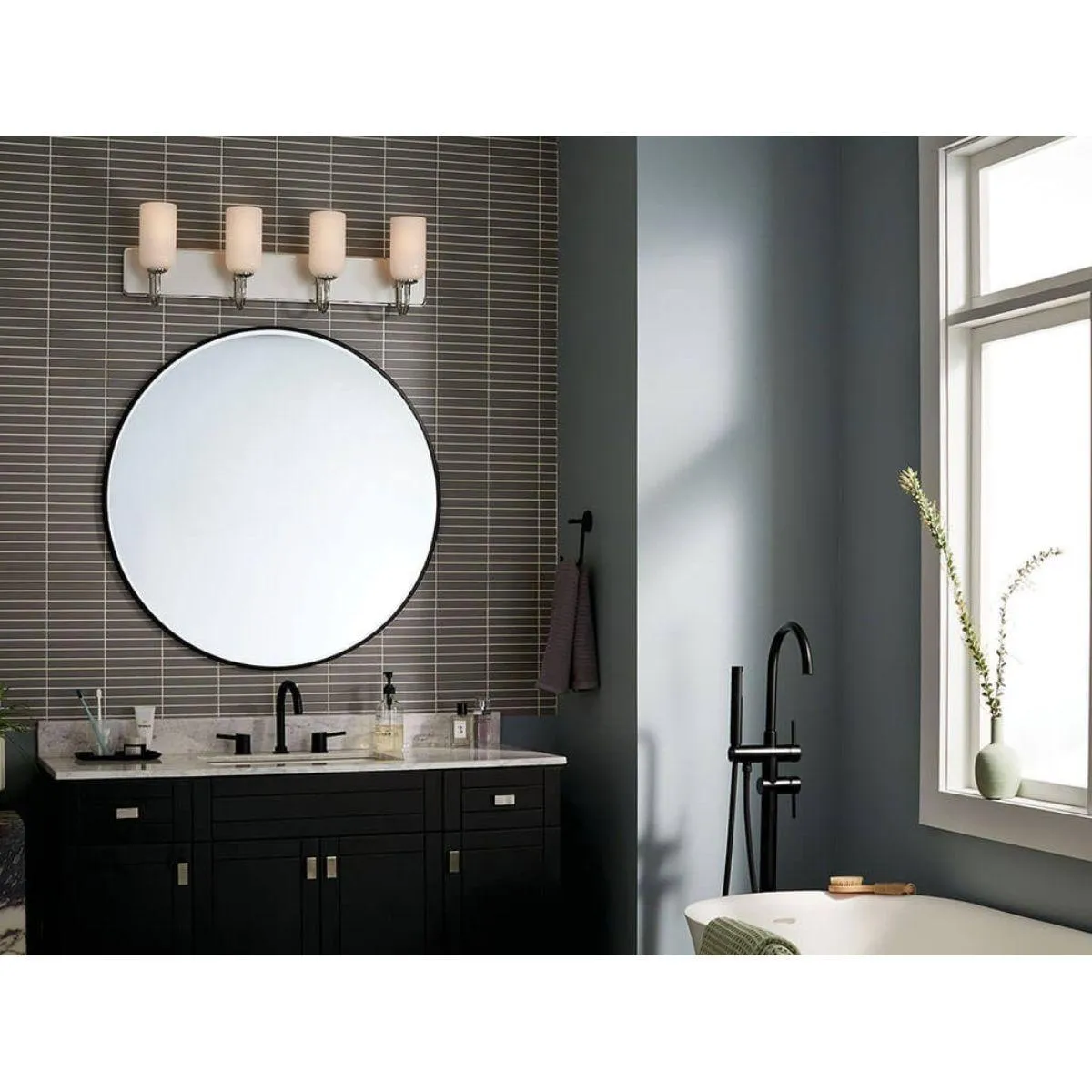Solia 32 in. 4 Lights Vanity Light Polished Nickel Finish