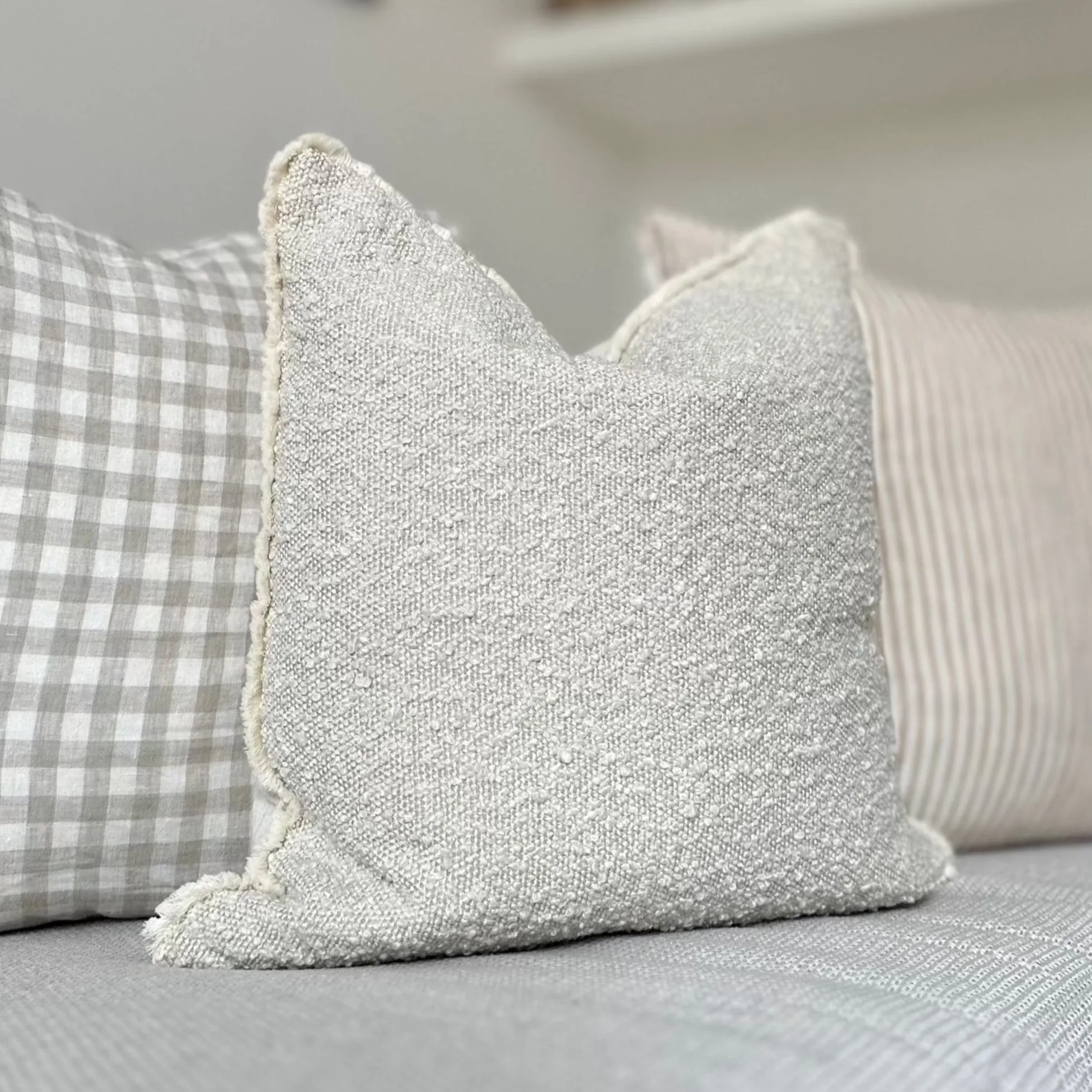 Square Cream Boucle Cushion 45x45cm
