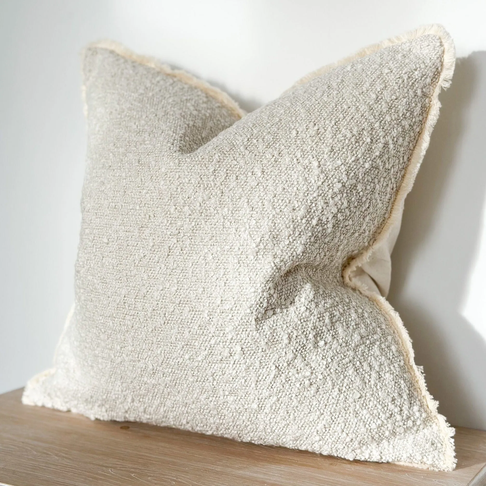 Square Cream Boucle Cushion 45x45cm